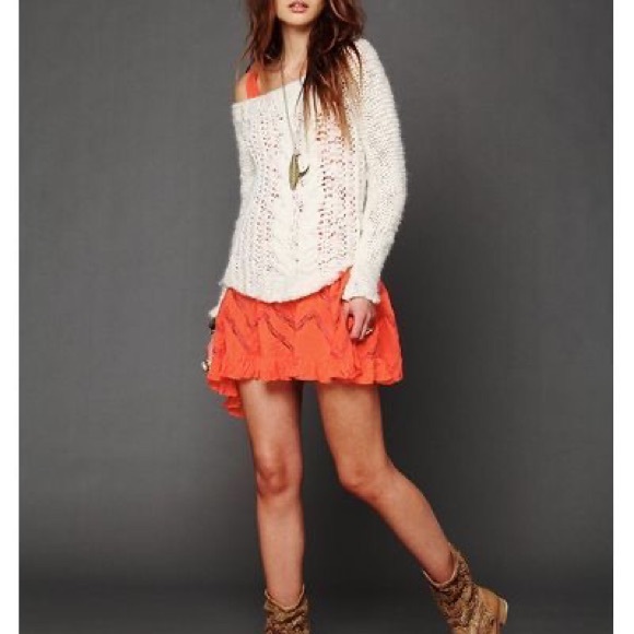 FP Voile & Lace Trapeze Slip peach colored. - Picture 2 of 5